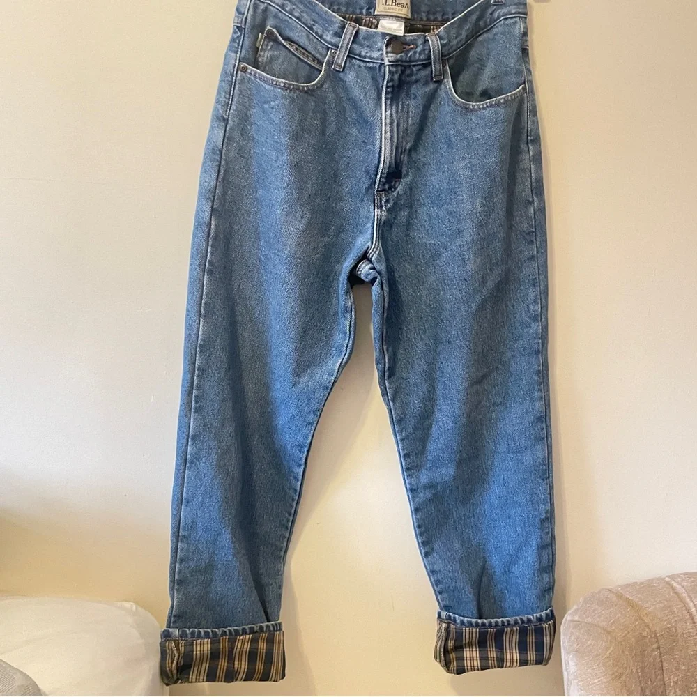 LL Bean Men's Double L Jeans Classic  Fit Flannel-Lined 32x30 workwear cabincore